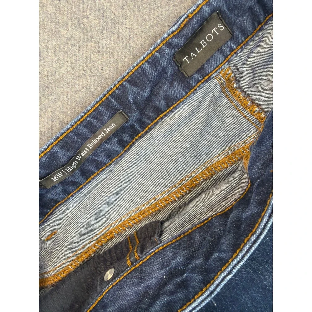 Talbots High Waist Relaxed Jean Women 16W Dark Wash Blue Denim Classic 30 Inseam